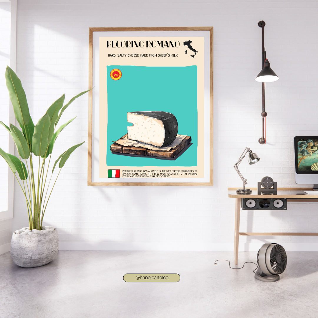 DIGITAL POSTER - ITALIAN FOOD ART -  Pecorino Romano