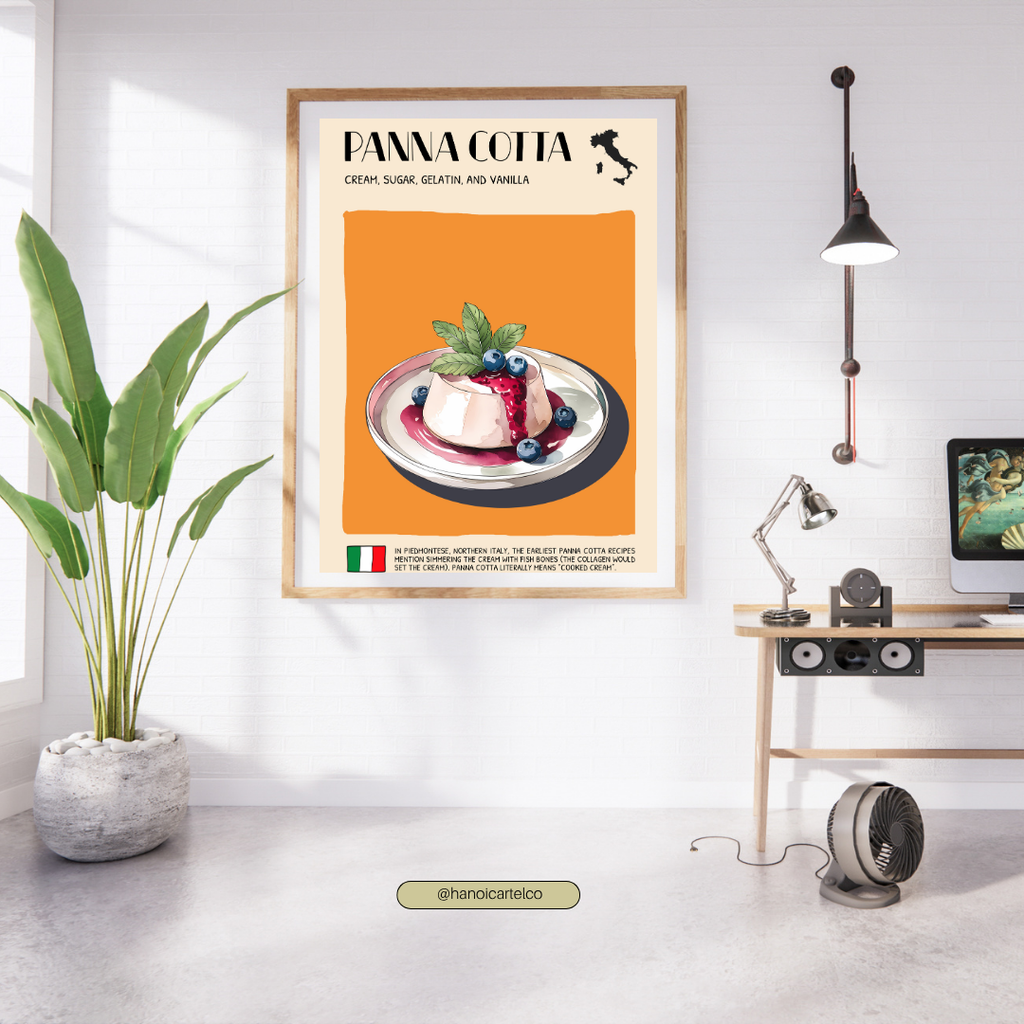 DIGITAL POSTER - ITALIAN FOOD ART - Panna Cotta