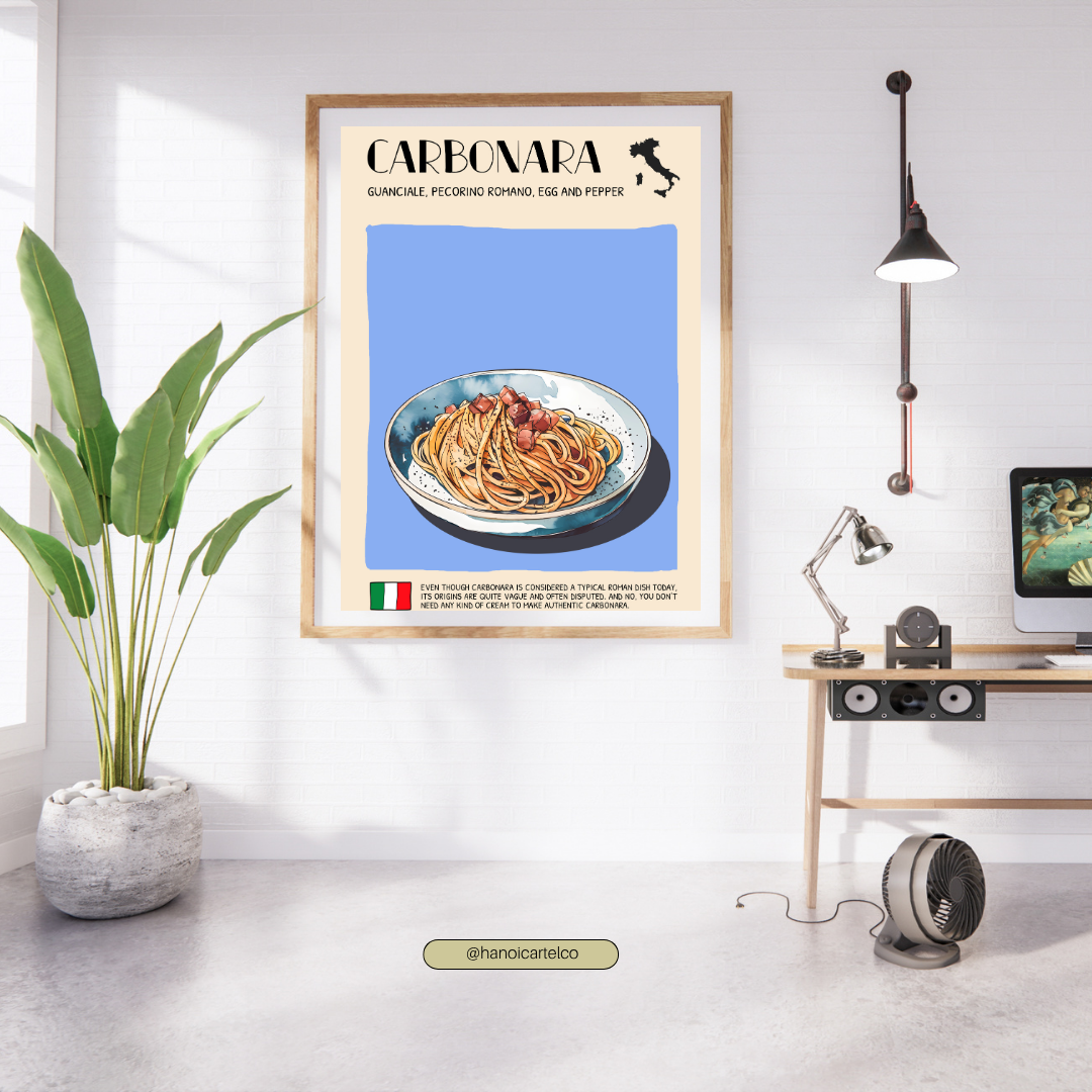 DIGITAL POSTER - ITALIAN FOOD ART - Carbonara