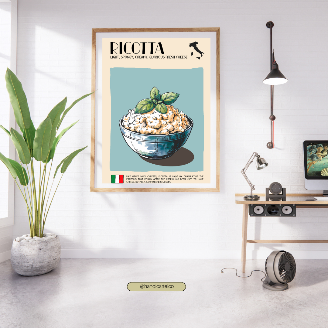 DIGITAL POSTER - ITALIAN FOOD ART - Ricotta