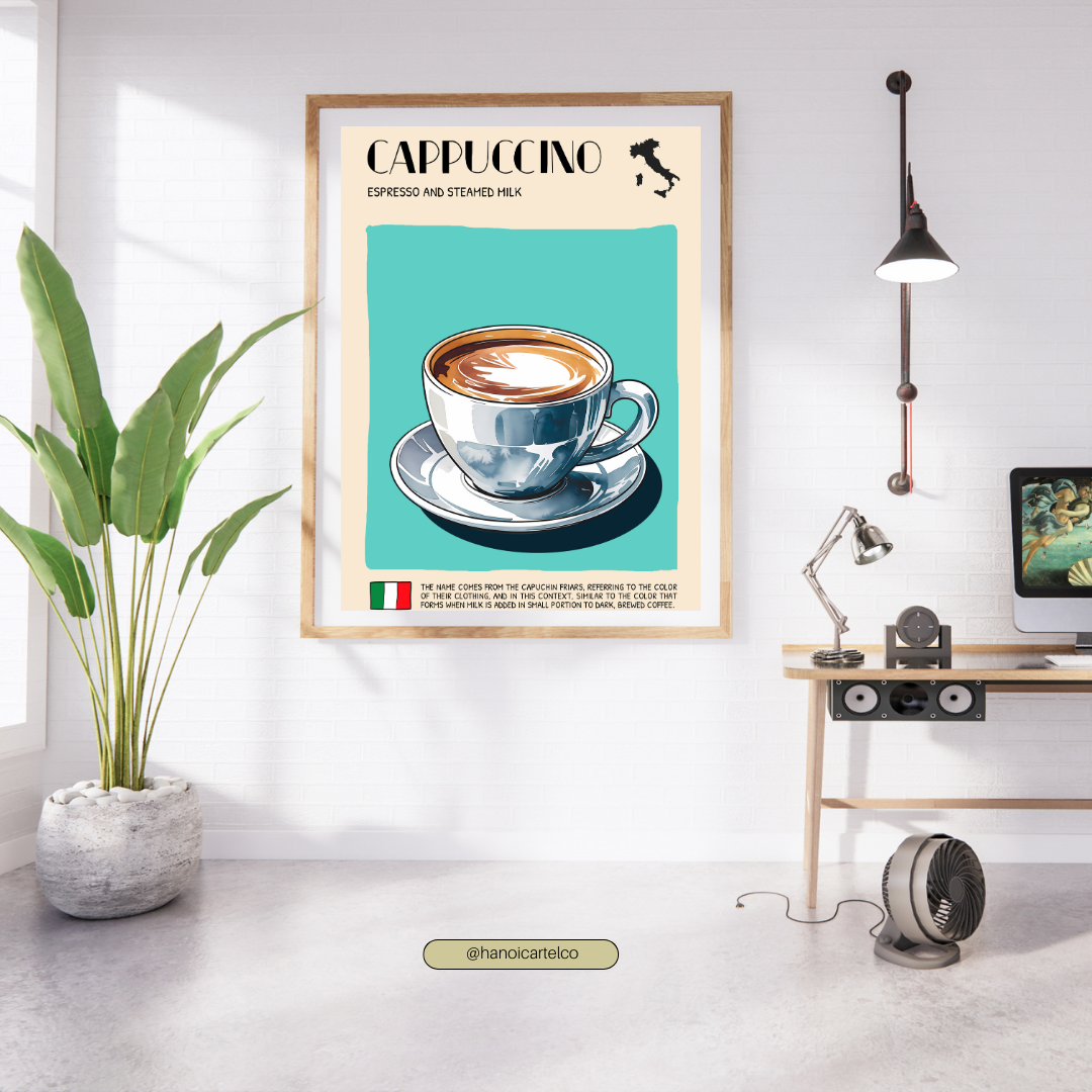 DIGITAL POSTER - ITALIAN FOOD ART - CAPPUCCINO