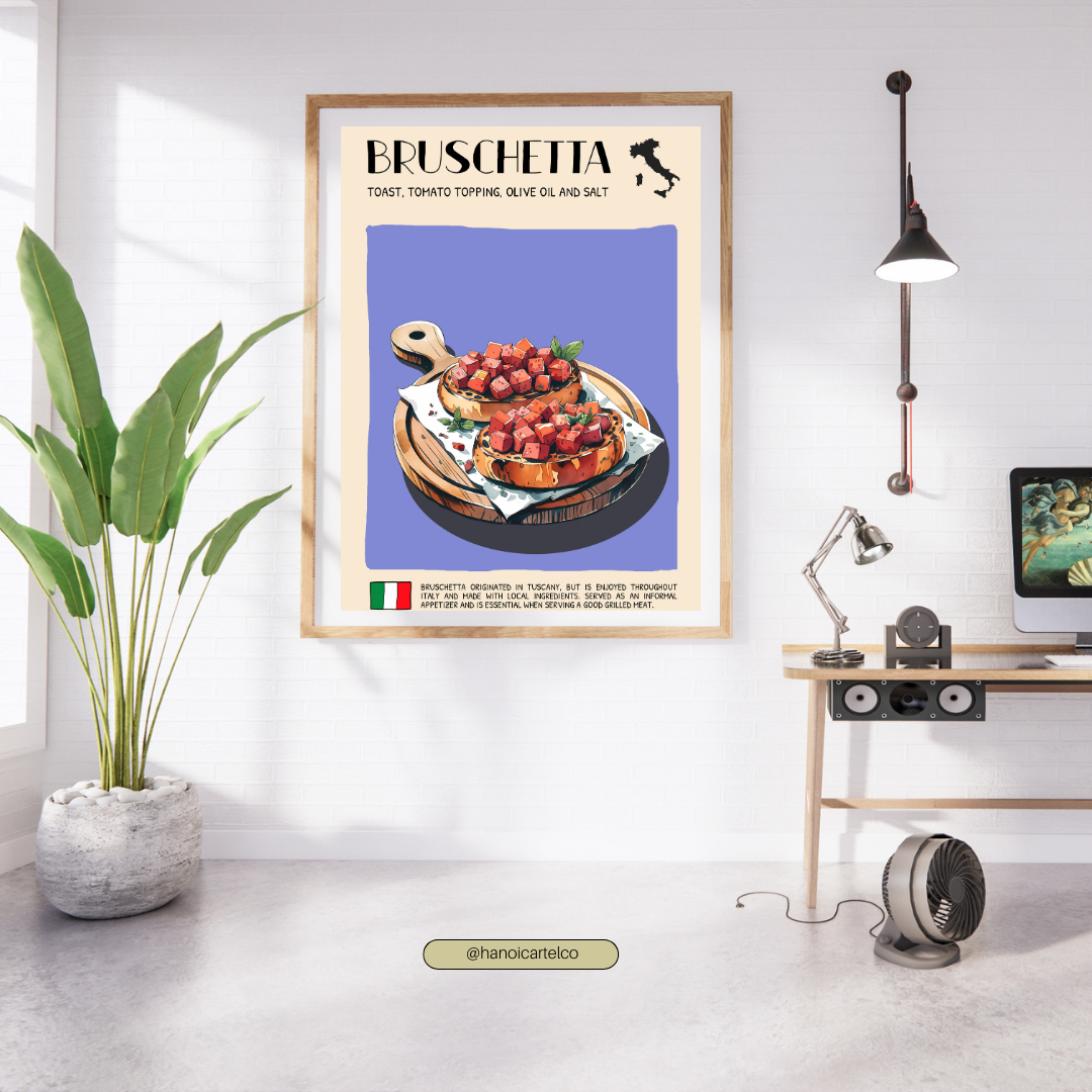 DIGITAL POSTER - ITALIAN FOOD ART - BRUSCHETTA