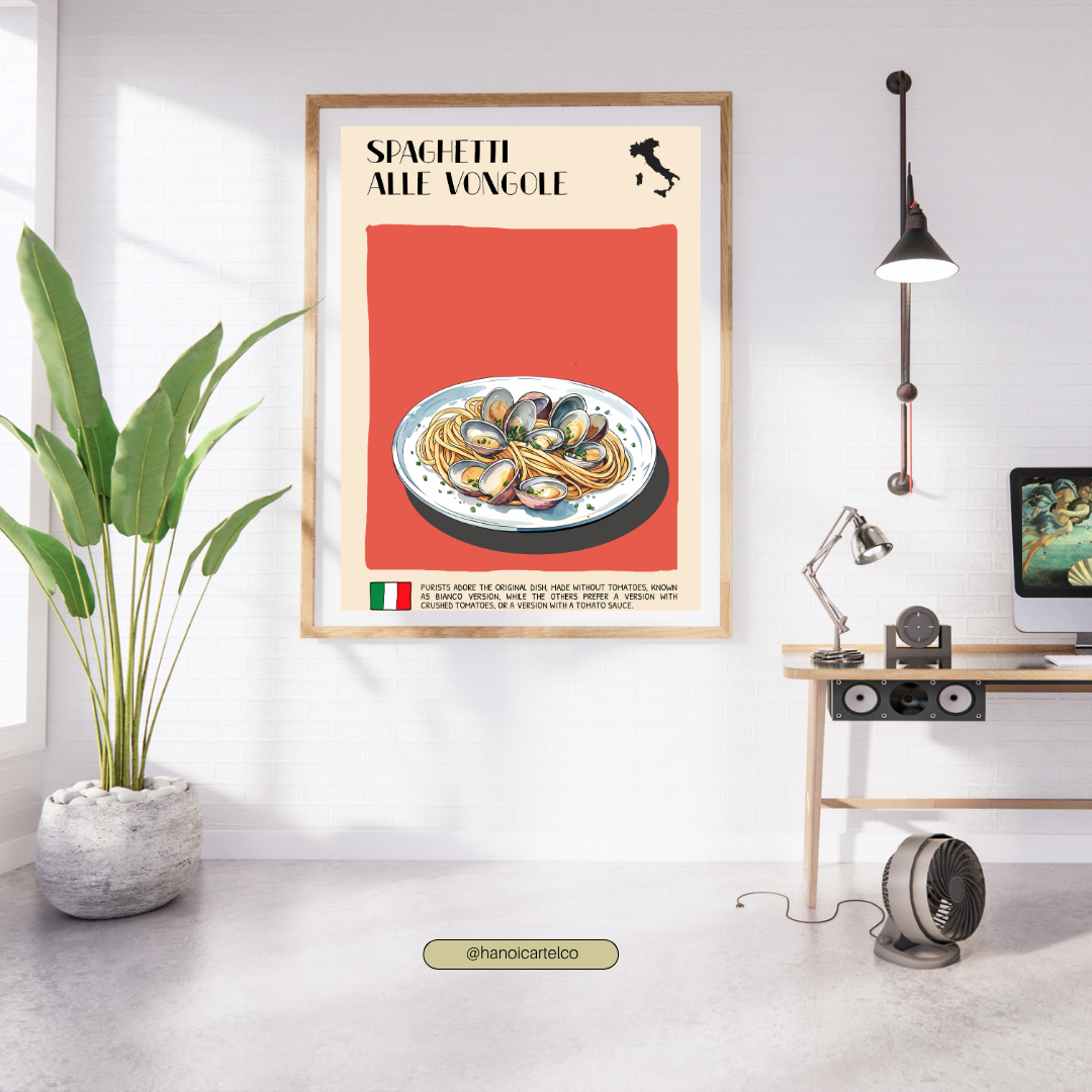 DIGITAL POSTER - ITALIAN FOOD ART - Spaghetti alle Vongole