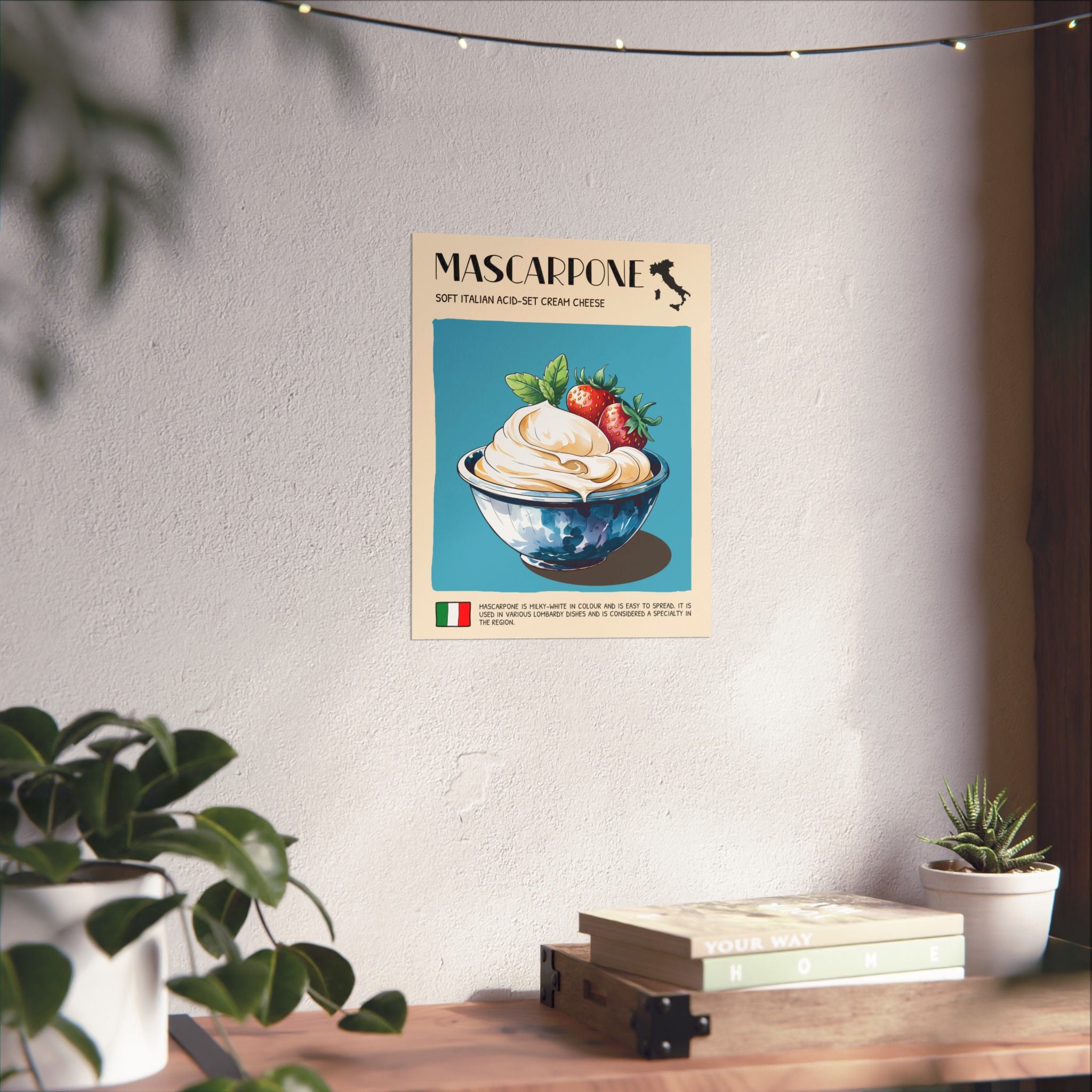 Mascarpone CheesePoster —  Kitchen Art Vertical Matte Print