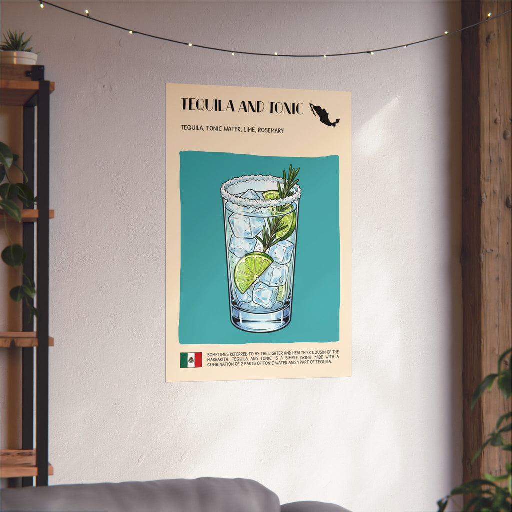 Tequila and Tonic Poster — Mexican Cocktail Art Print