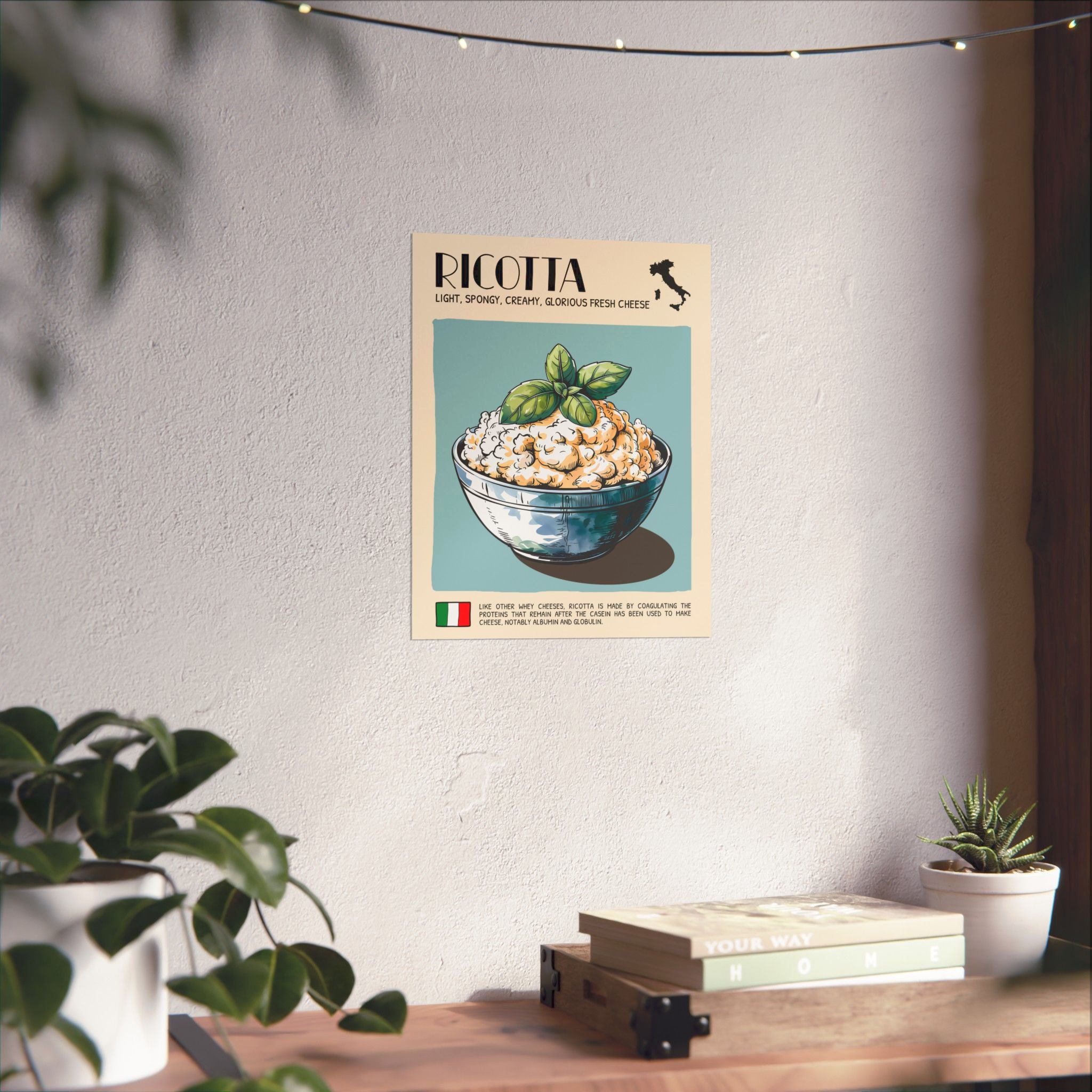 Ricotta Cheese Poster — Kitchen Art Vertical Matte Print