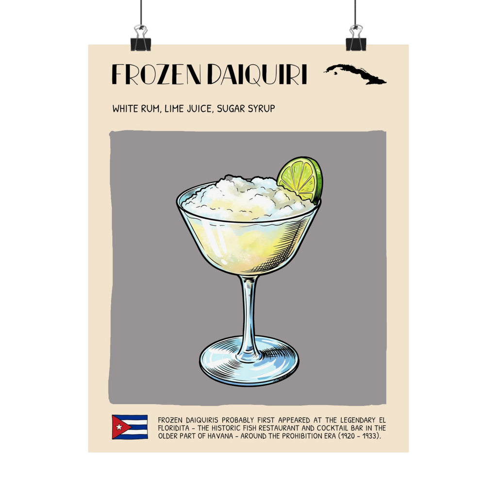Frozen Daiquiri Poster — Cuban Cocktail Art Print