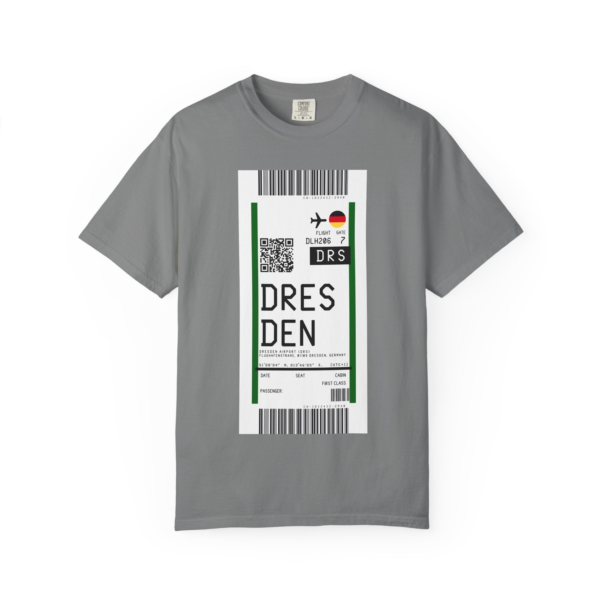 Dresden Airport (DRS) Boarding Pass Tee — Travel Luggage