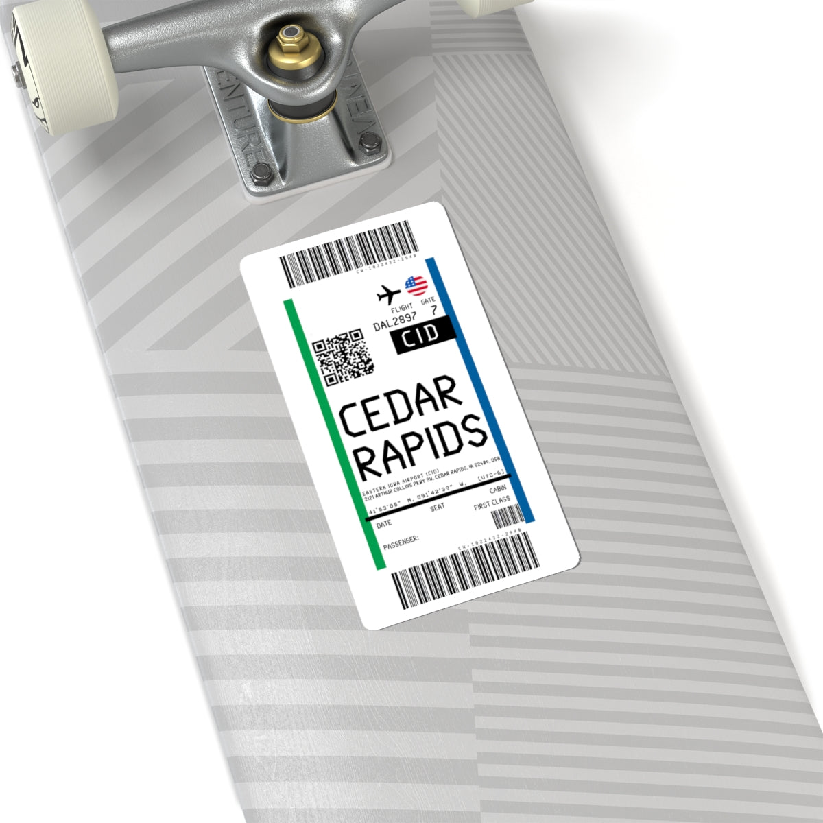 Eastern Iowa Airport (CID) Boarding Pass Sticker — Travel Luggage Decal