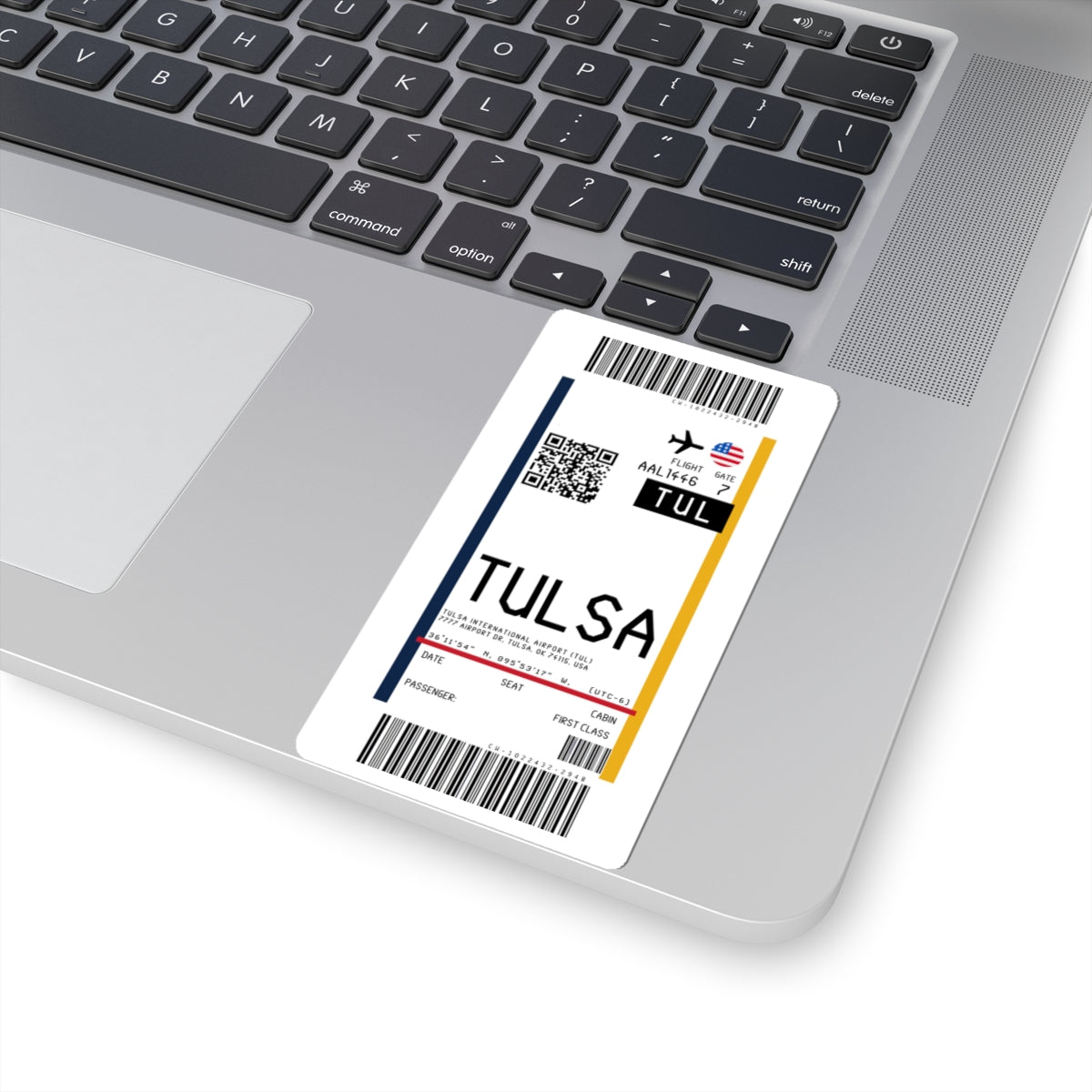 Tulsa International Airport (TUL) Boarding Pass Sticker — Travel Luggage Decal