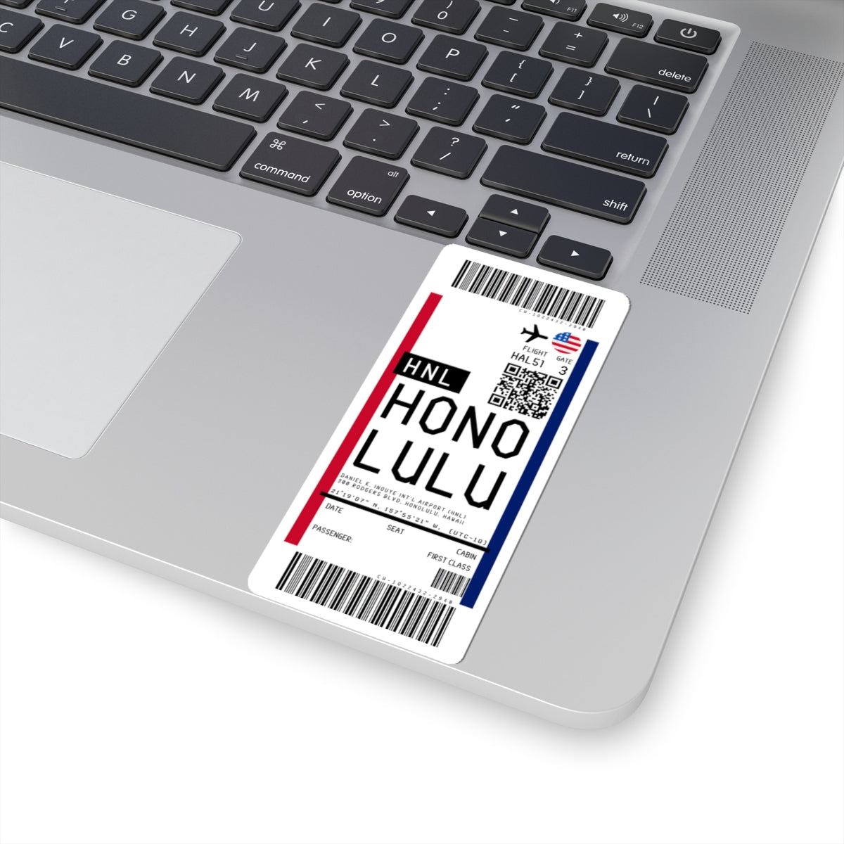 Daniel K. Inouye International Airport (HNL) Boarding Pass Sticker — Travel Luggage Decal