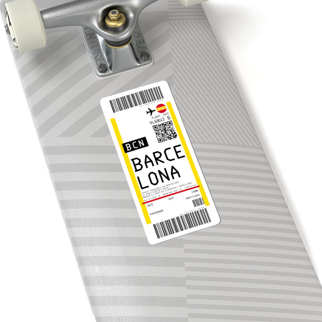Josep Tarradellas Barcelona-El Prat Airport (BCN) Boarding Pass Sticker — Travel Luggage Decal