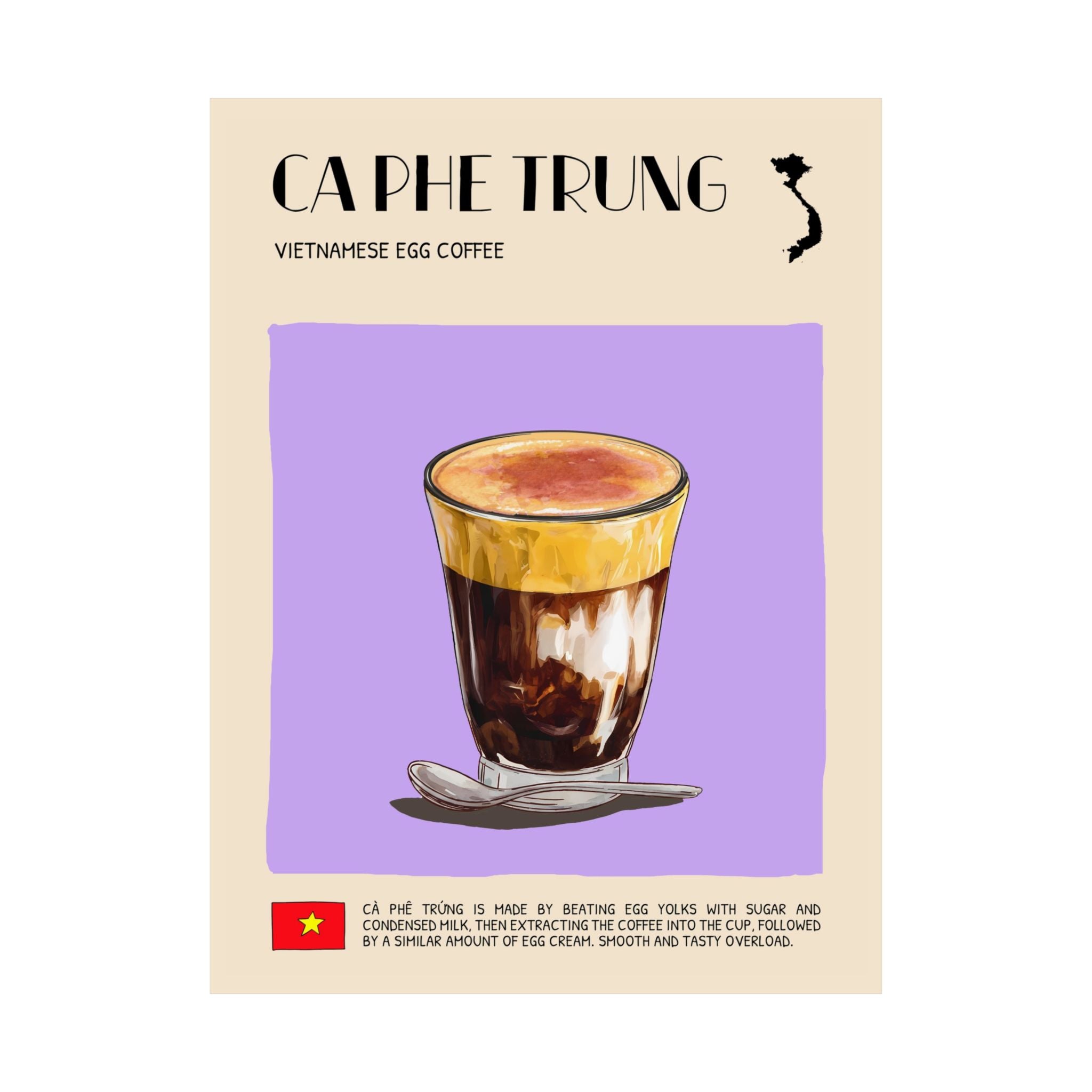 Ca Phe Trung Matte Poster — Vietnamese Food Kitchen Art