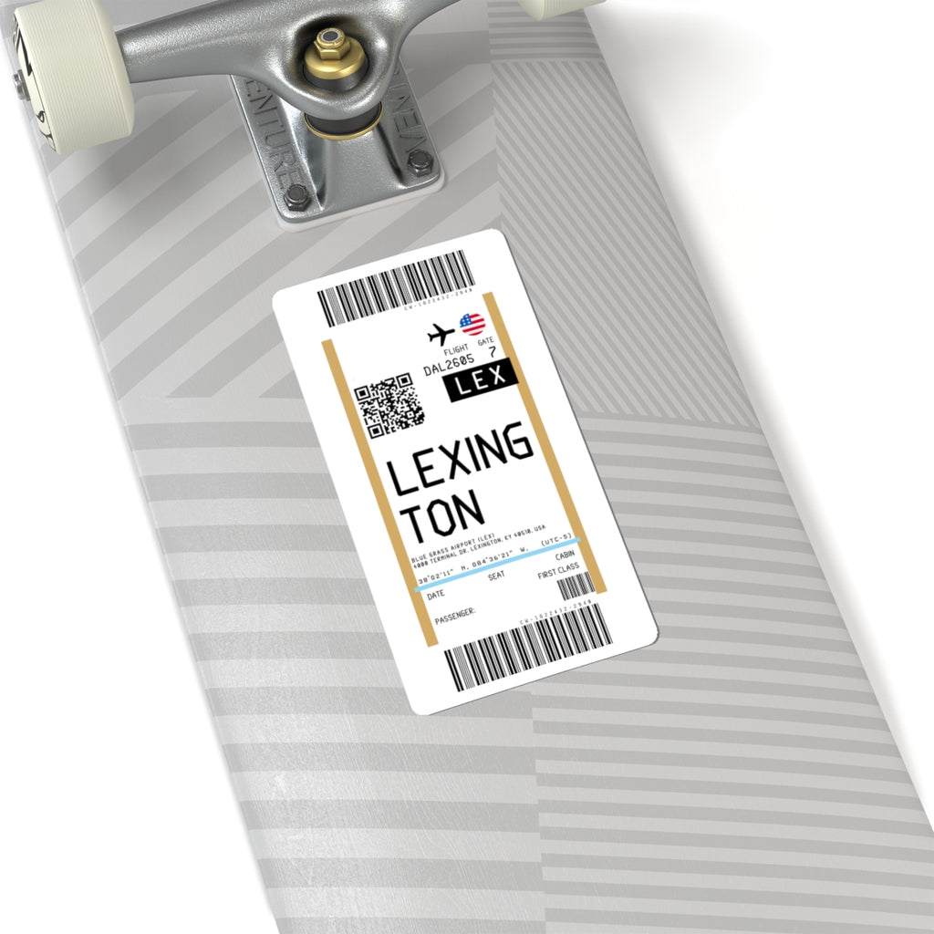 Blue Grass Airport (LEX) Boarding Pass Sticker — Travel Luggage Decal
