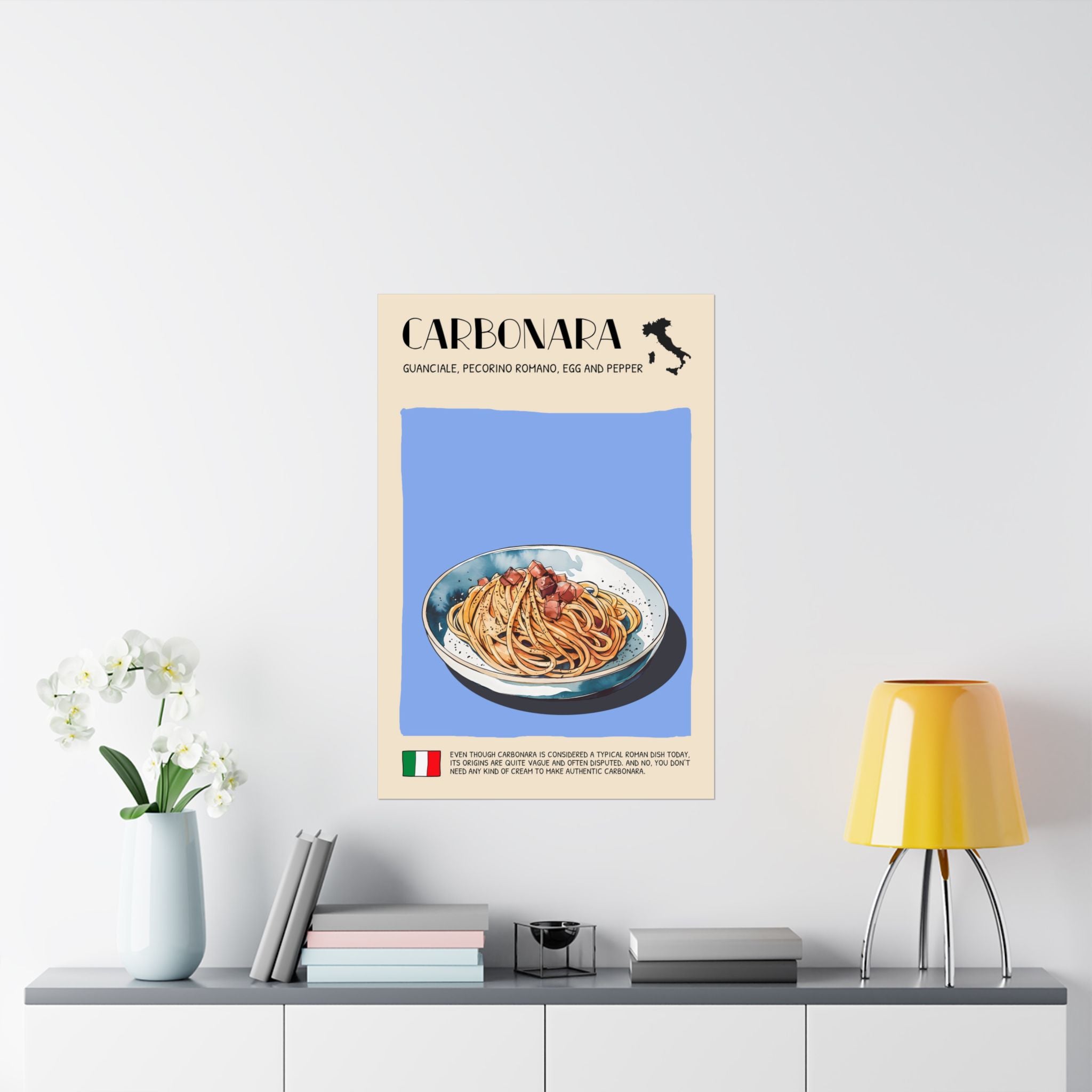 Carbonara Poster —  Kitchen Art Vertical Matte Print