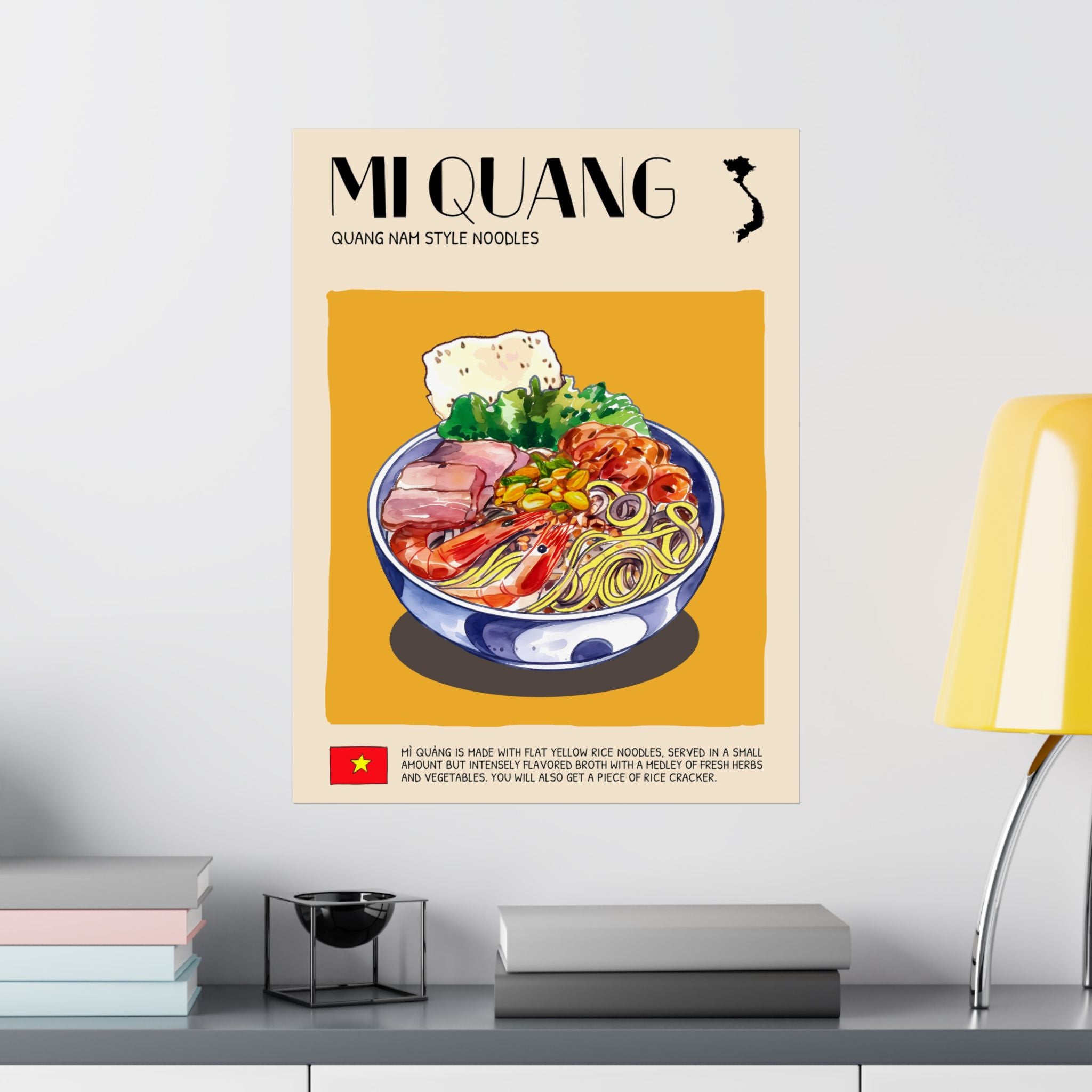 Mi Quang Matte Poster — Vietnamese Food Kitchen Art