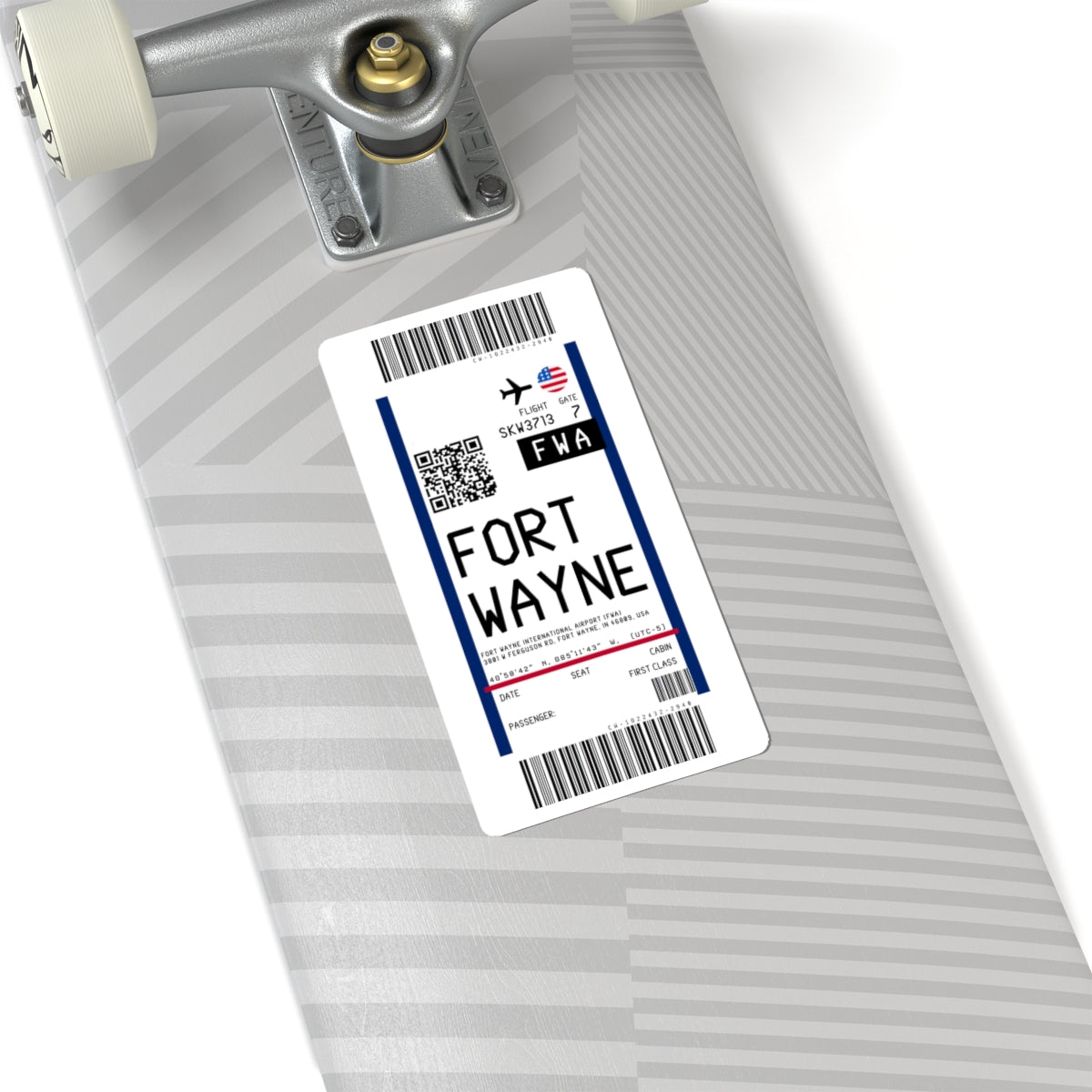 Fort Wayne International Airport (FWA) Boarding Pass Sticker — Travel Luggage Decal