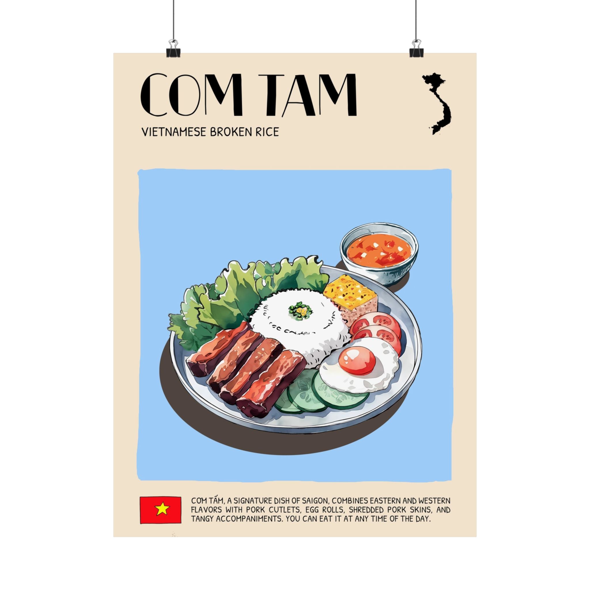 Com Tam Matte Poster — Vietnamese Food Kitchen Art