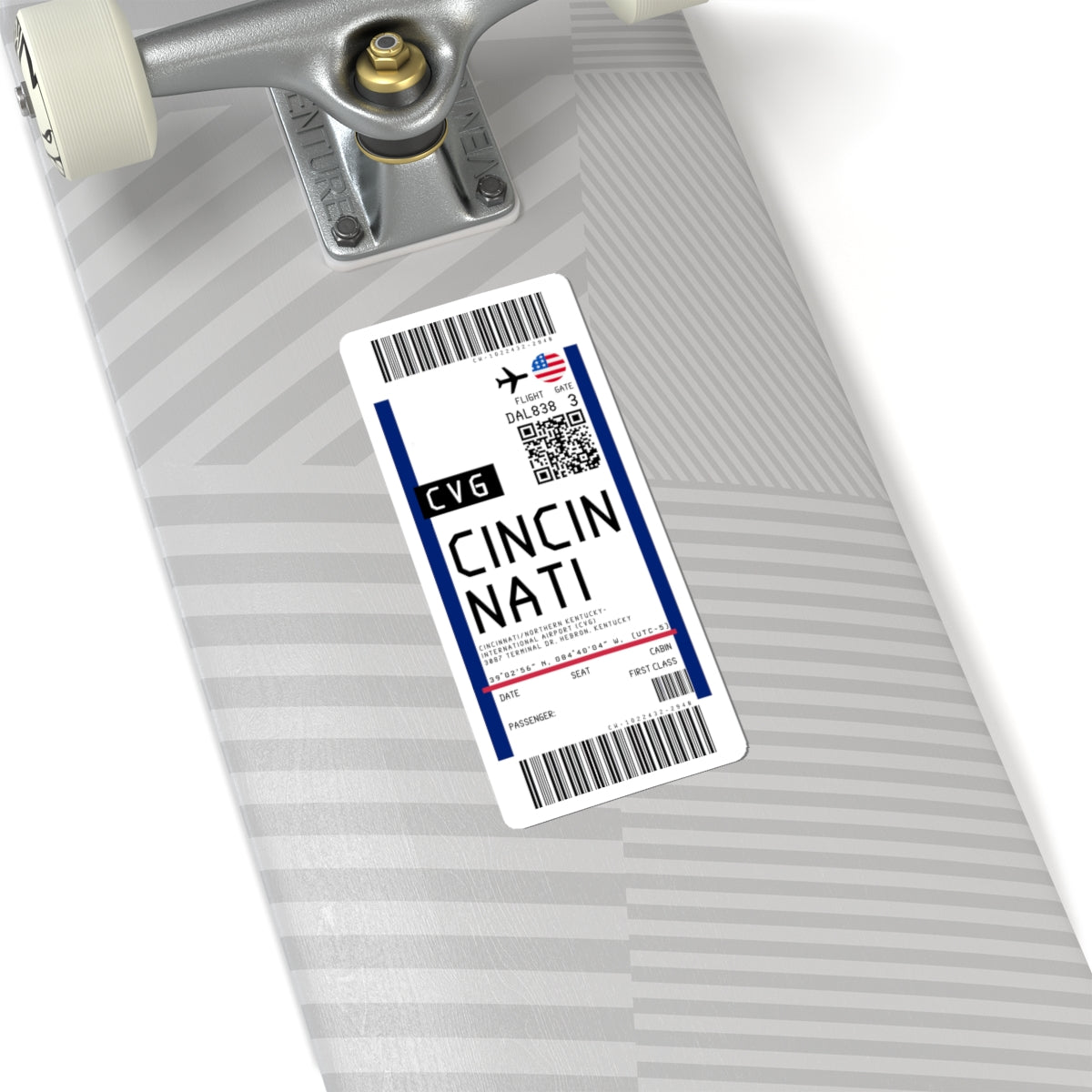 Cincinnati/Northern Kentucky International Airport (CVG) Boarding Pass Sticker — Travel Luggage Decal
