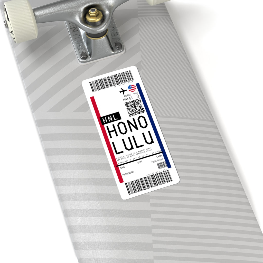 Daniel K. Inouye International Airport (HNL) Boarding Pass Sticker — Travel Luggage Decal