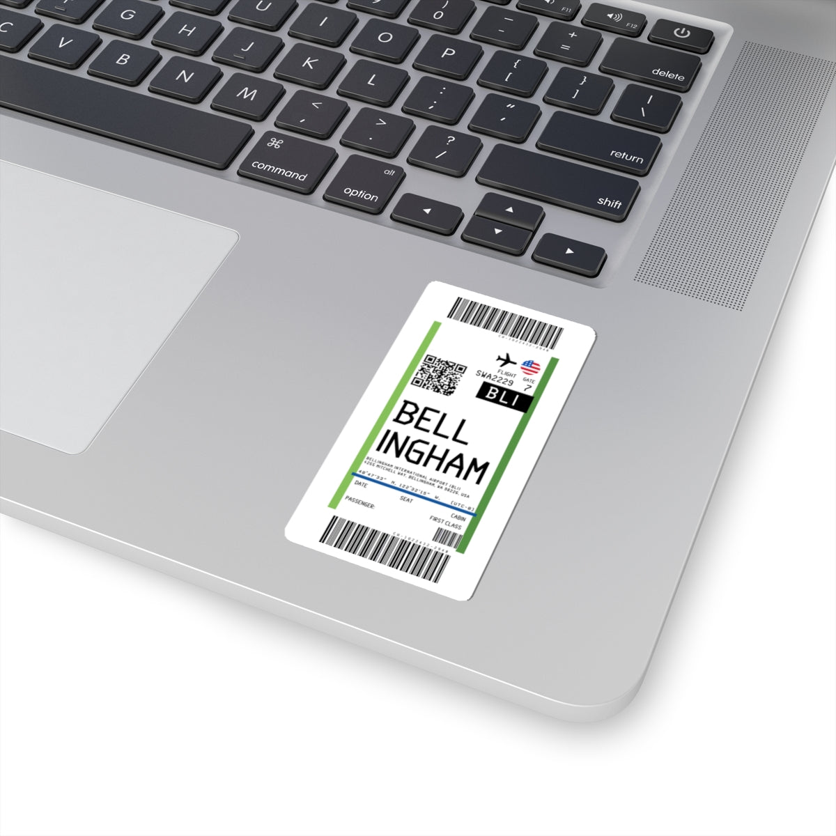 Bellingham International Airport (BLI) Boarding Pass Sticker — Travel Luggage Decal