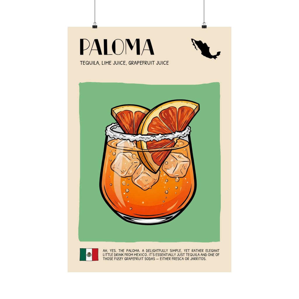 Paloma Poster — Mexican Cocktail Art Print