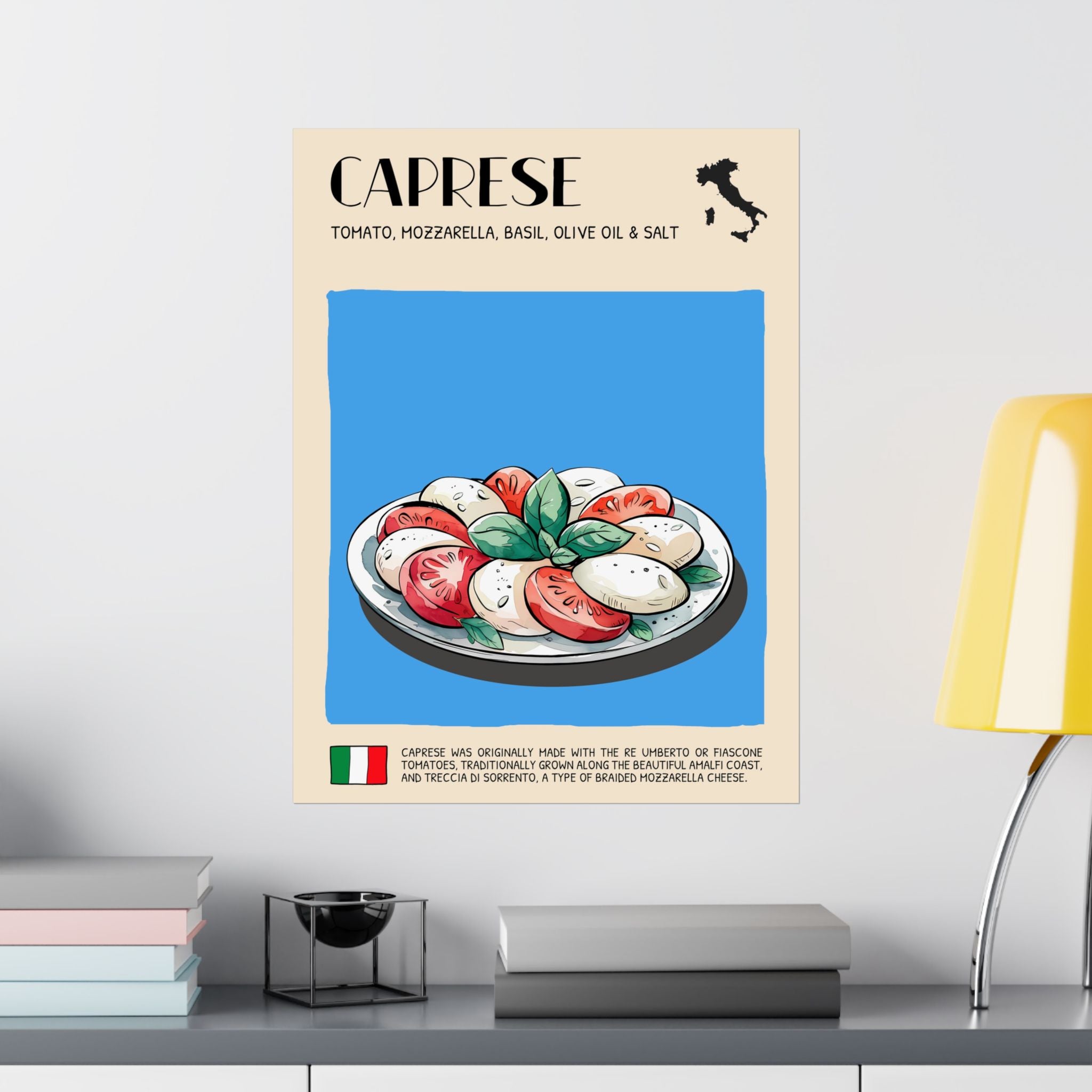 Caprese Poster —  Kitchen Art Vertical Matte Print