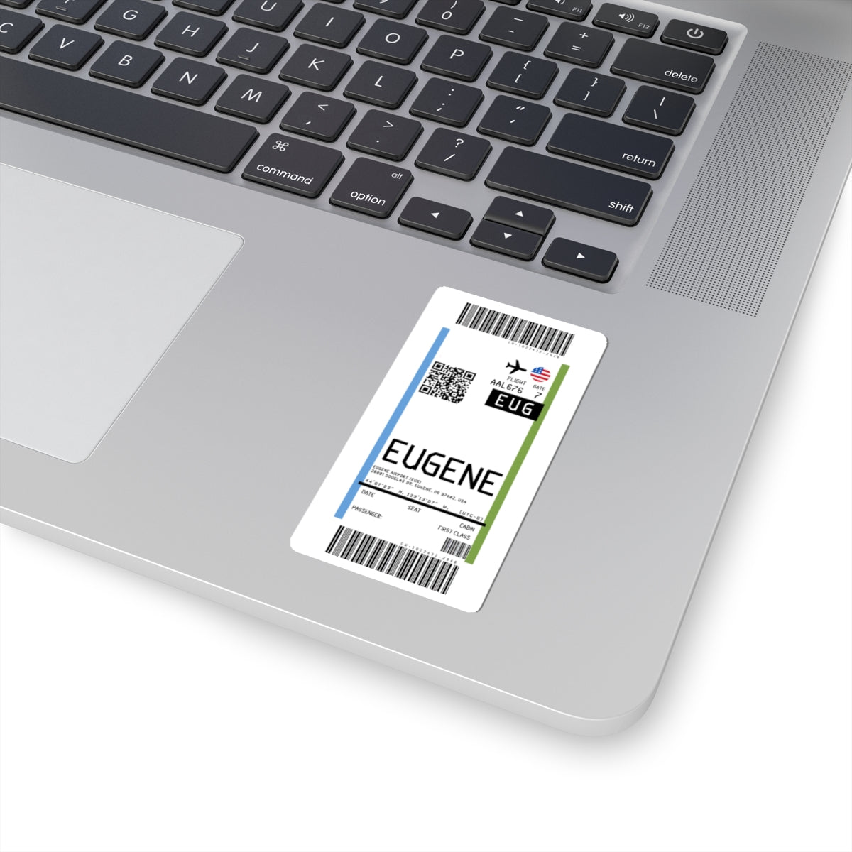 Eugene Airport (EUG) Boarding Pass Sticker — Travel Luggage Decal