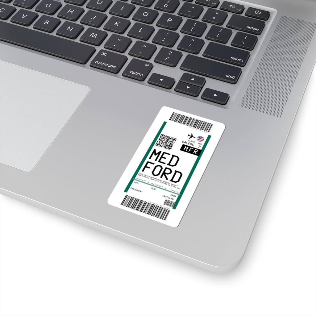 Rogue Valley International Medford Airport (MFR) Boarding Pass Sticker — Travel Luggage Decal