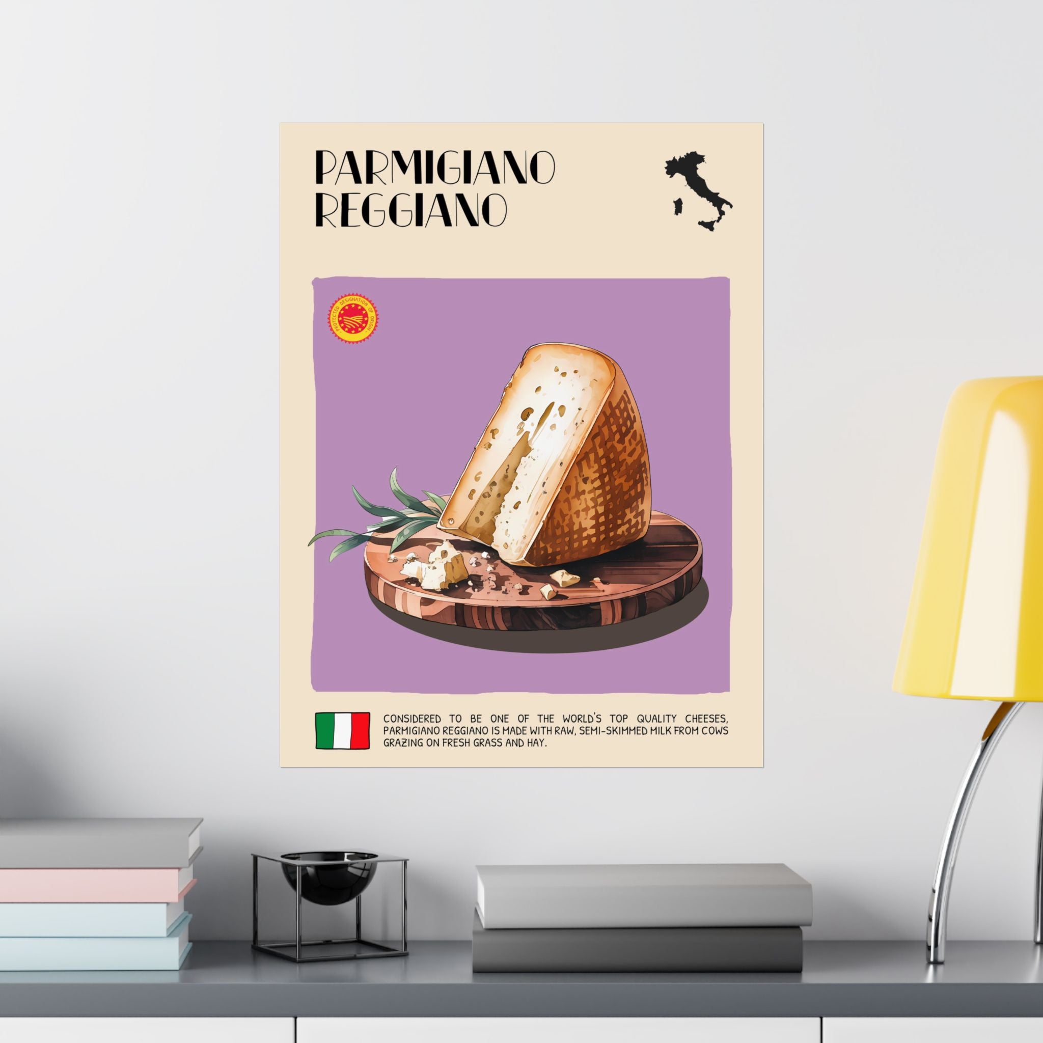 Parmigiano Reggiano Cheese Poster — Kitchen Art Vertical Matte Print