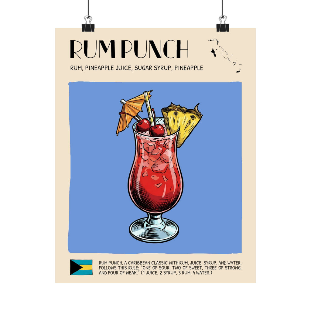 Rum Punch Poster — Bahamian Cocktail Art Print