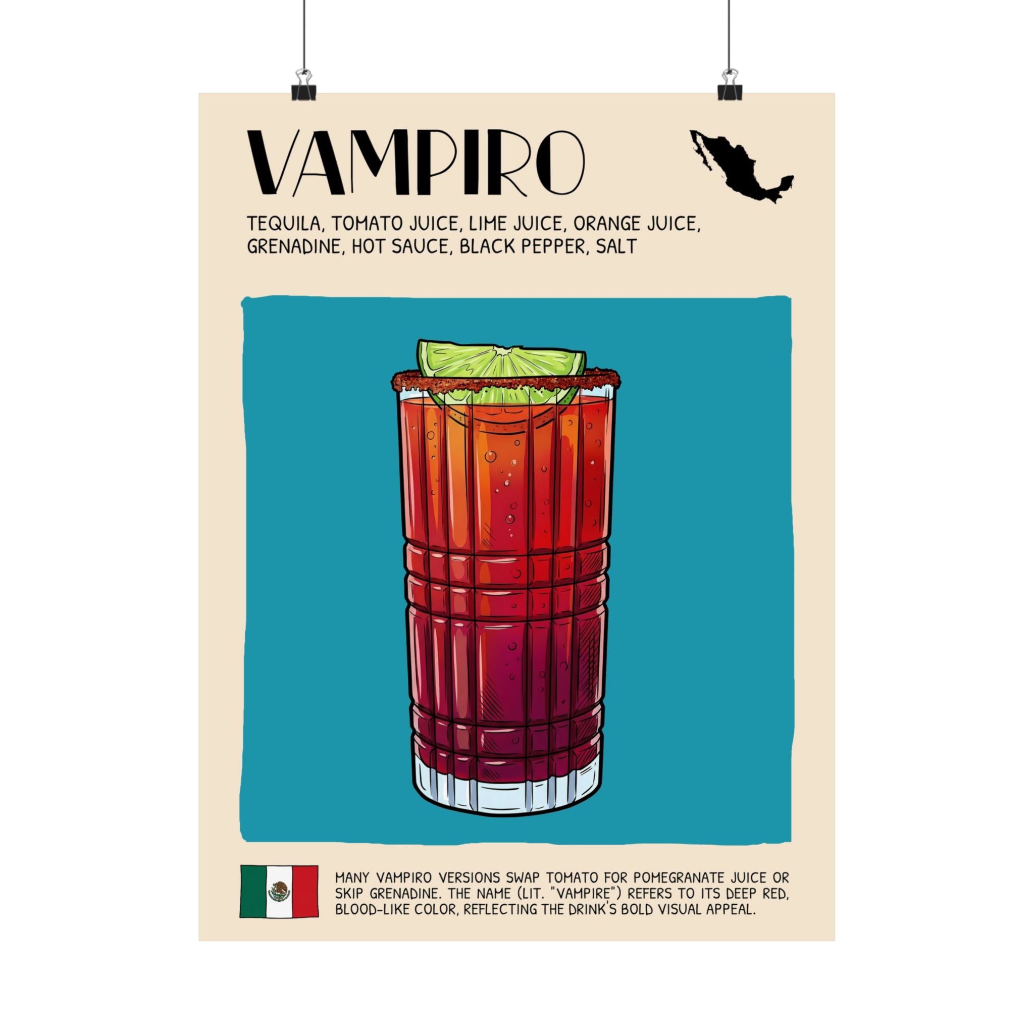 Vampiro Poster — Mexican Cocktail Art Print