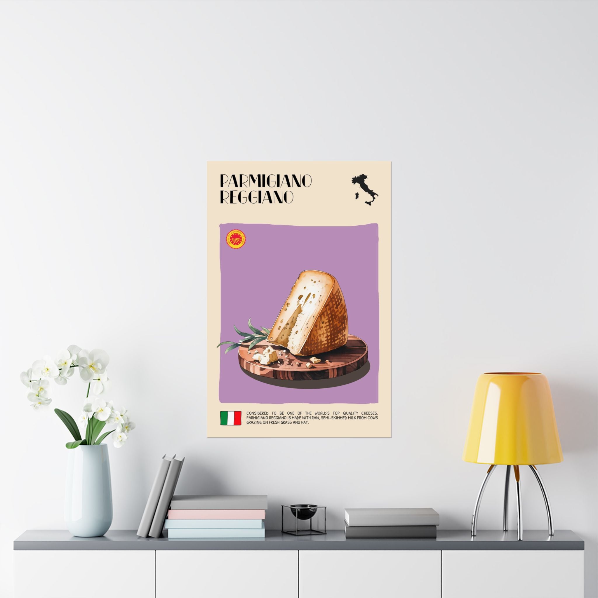 Parmigiano Reggiano Cheese Poster — Kitchen Art Vertical Matte Print