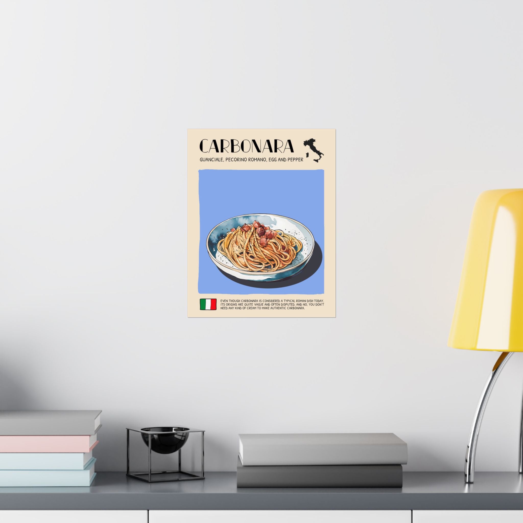 Carbonara Poster —  Kitchen Art Vertical Matte Print