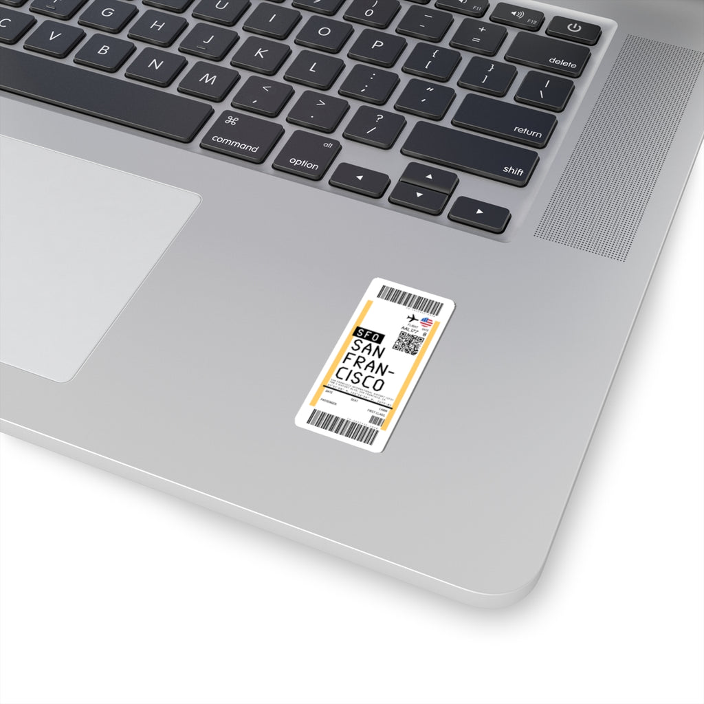 San Francisco International Airport (SFO) Boarding Pass Sticker — Travel Luggage Decal