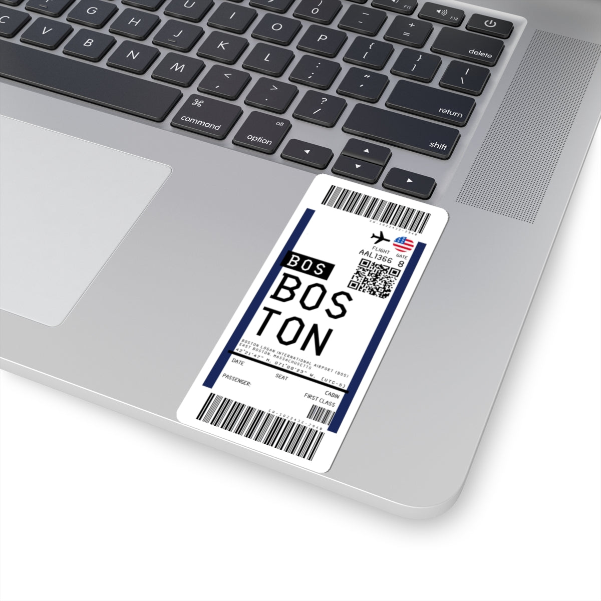 Boston Logan International Airport (BOS) Boarding Pass Sticker — Travel Luggage Decal