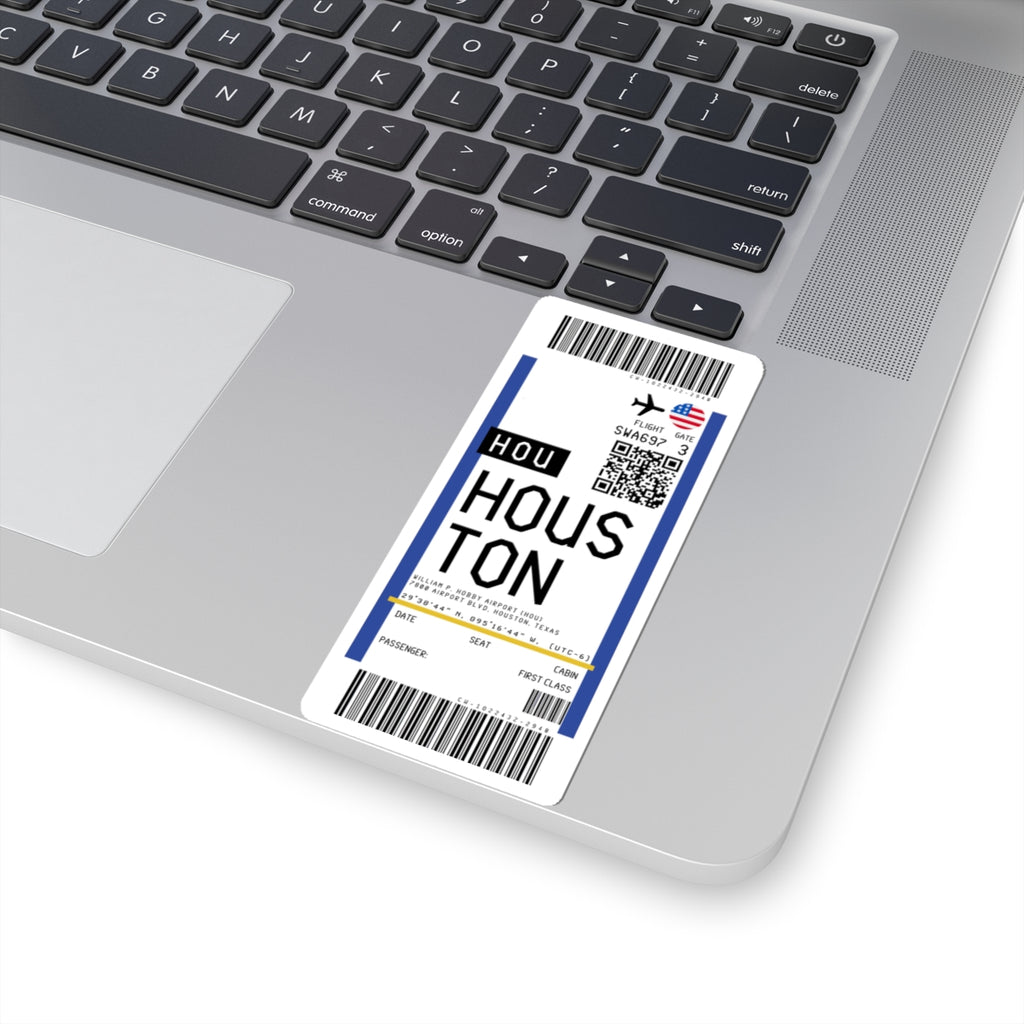William P. Hobby Airport (HOU) Boarding Pass Sticker — Travel Luggage Decal