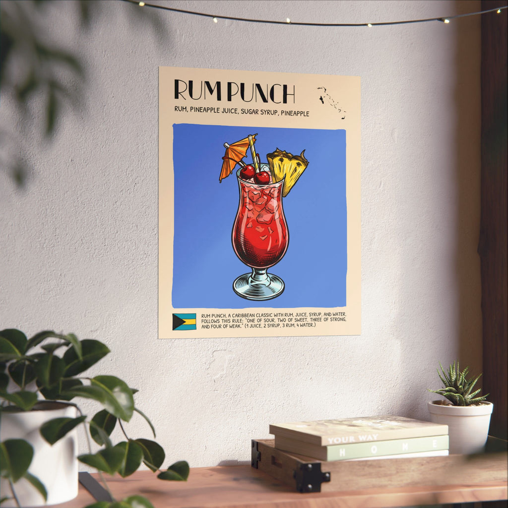 Rum Punch Poster — Bahamian Cocktail Art Print