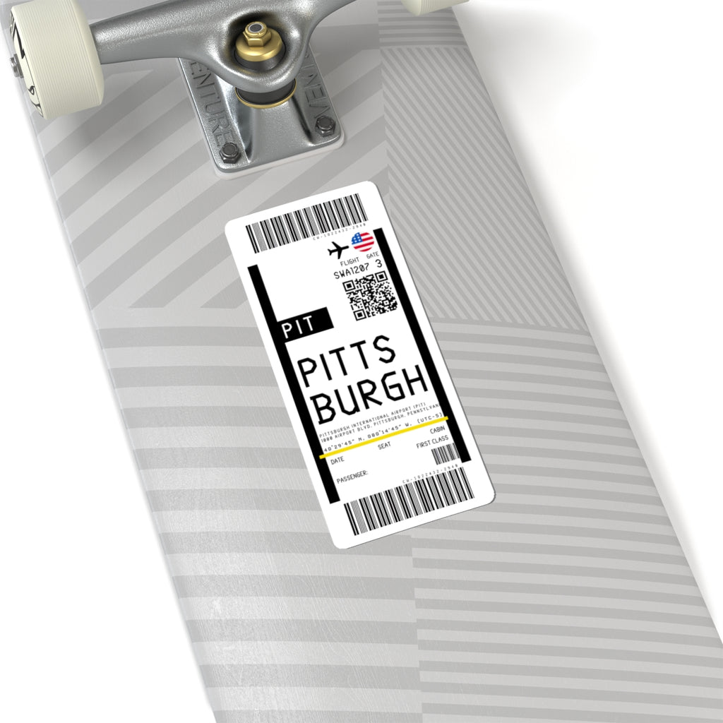 Pittsburgh International Airport (PIT) Boarding Pass Sticker — Travel Luggage Decal