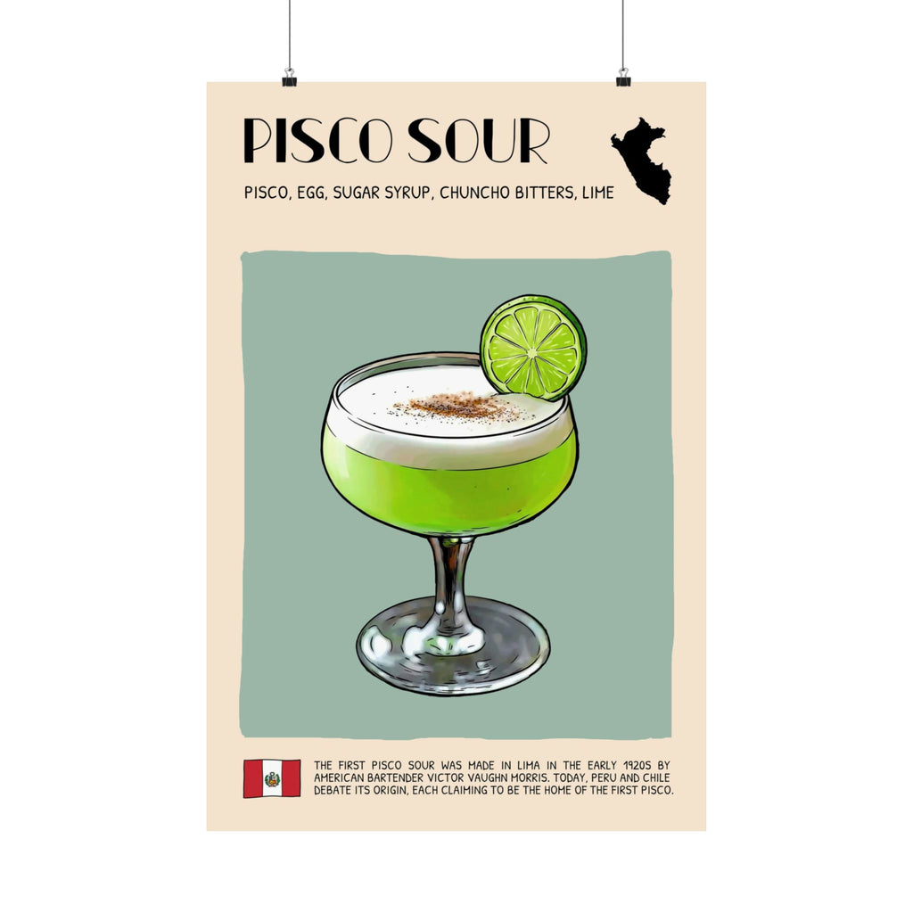 Pisco Sour Poster — Peruvian Cocktail Art Print