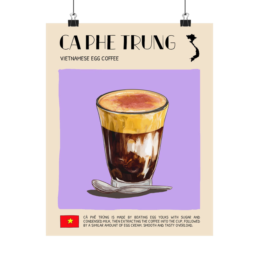 Ca Phe Trung Matte Poster — Vietnamese Food Kitchen Art