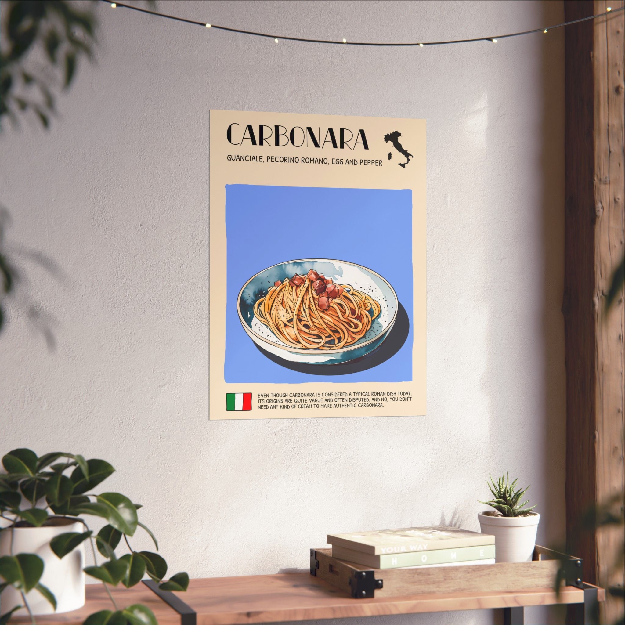 Carbonara Poster —  Kitchen Art Vertical Matte Print