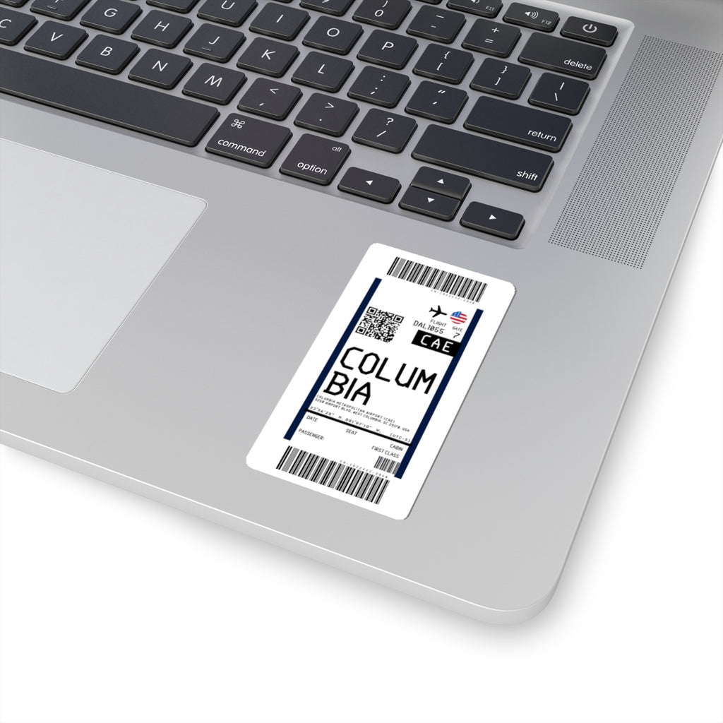 Columbia Metropolitan Airport (CAE) Boarding Pass Sticker — Travel Luggage Decal