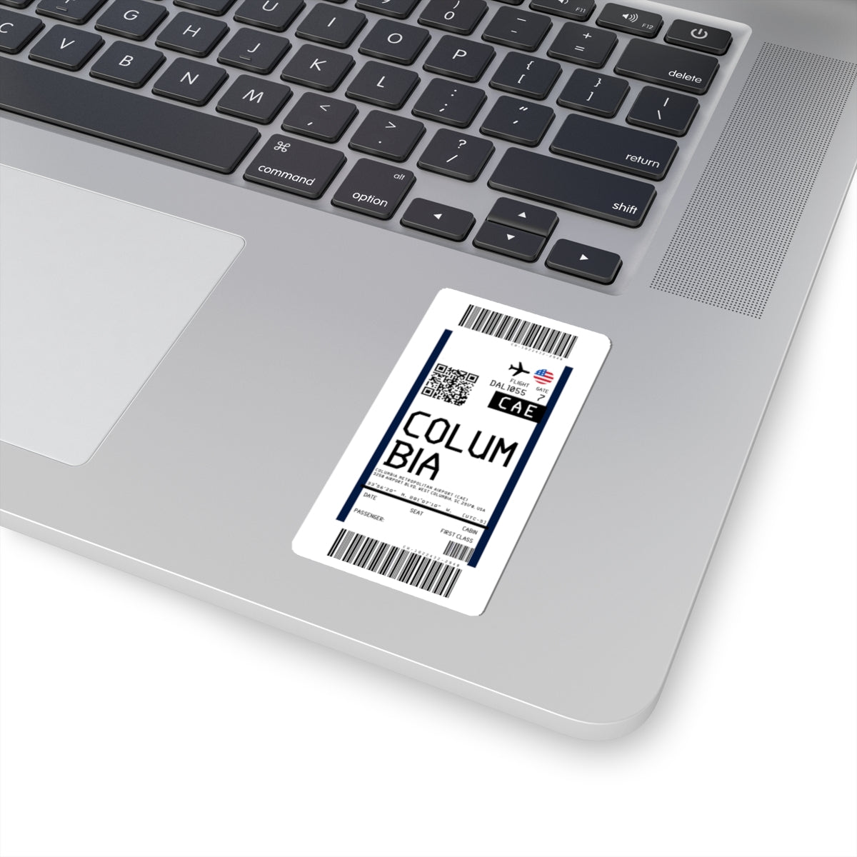 Columbia Metropolitan Airport (CAE) Boarding Pass Sticker — Travel Luggage Decal