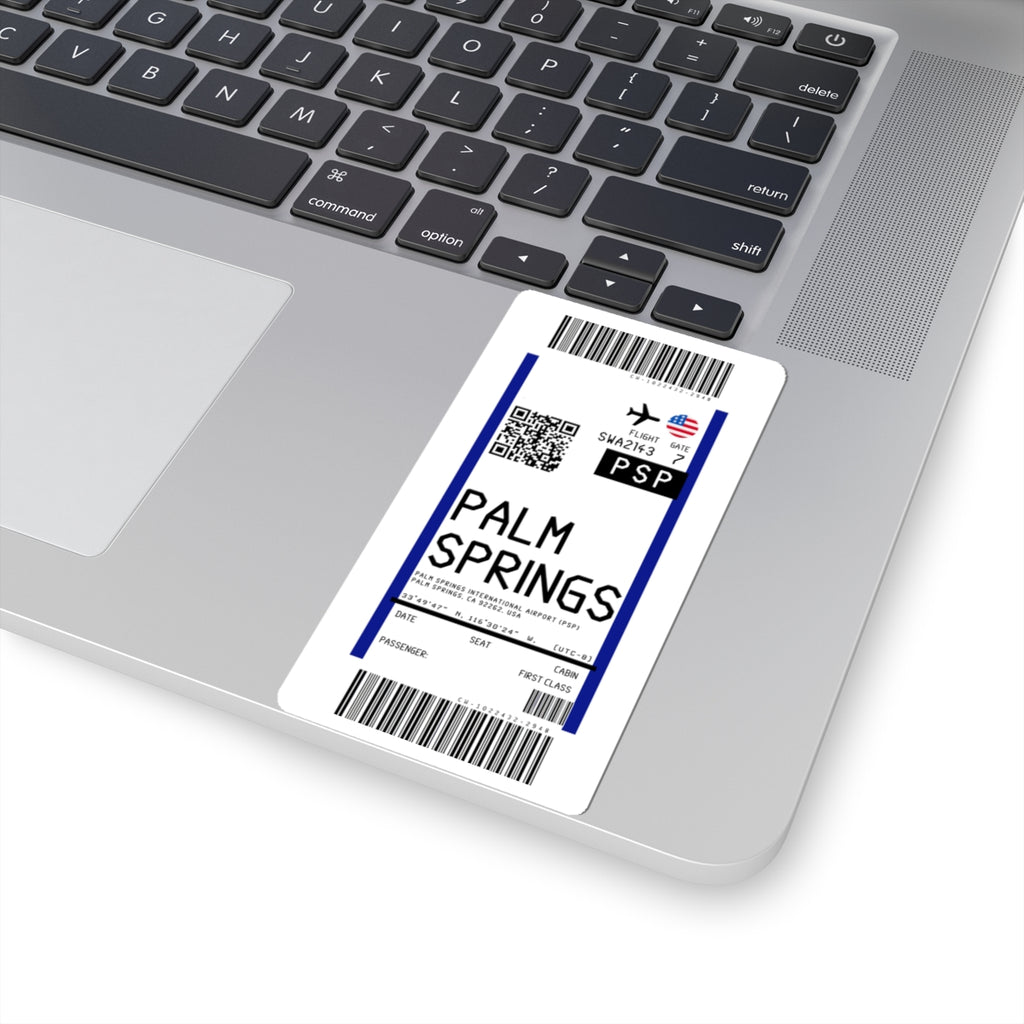Palm Springs International Airport (PSP) Boarding Pass Sticker — Travel Luggage Decal