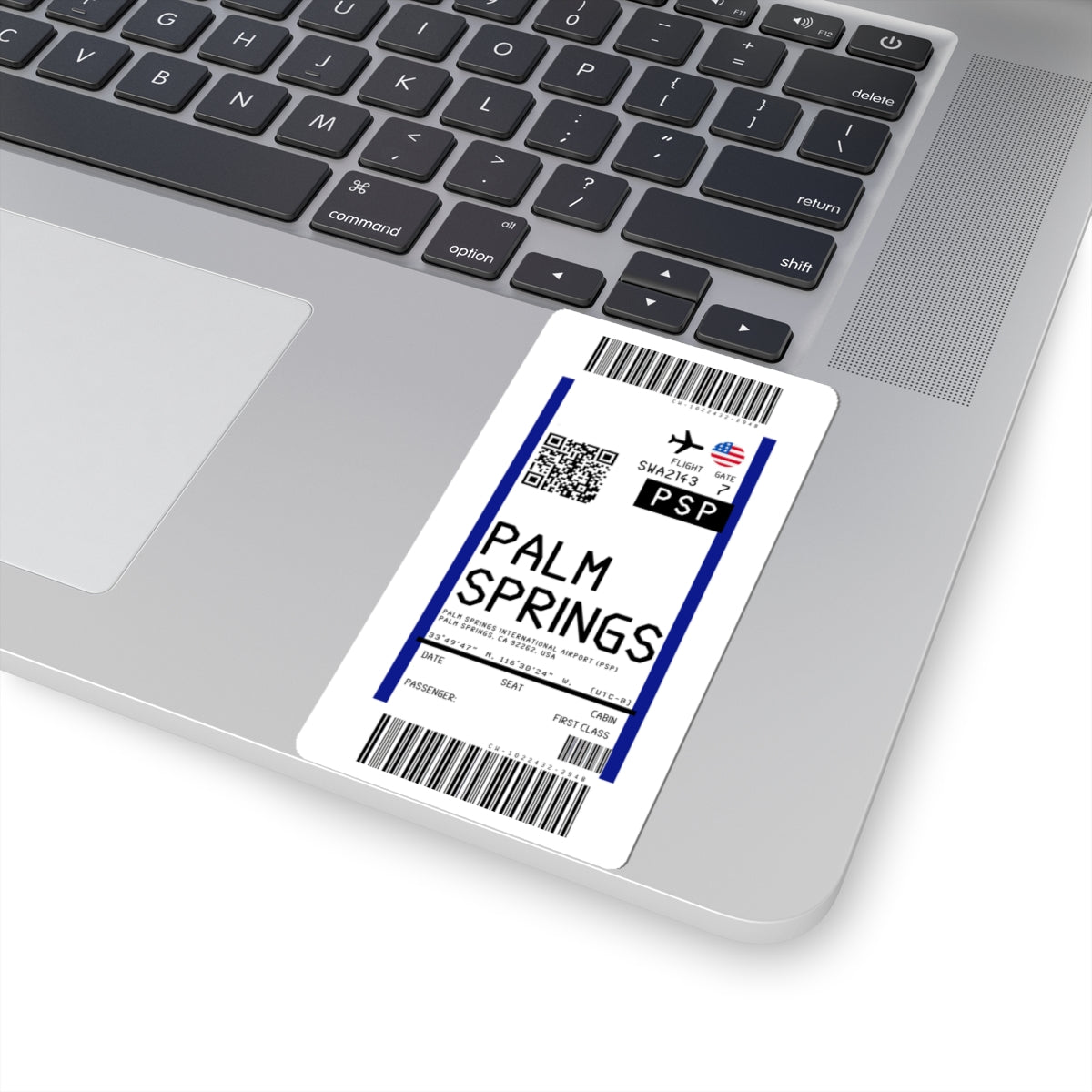 Palm Springs International Airport (PSP) Boarding Pass Sticker — Travel Luggage Decal