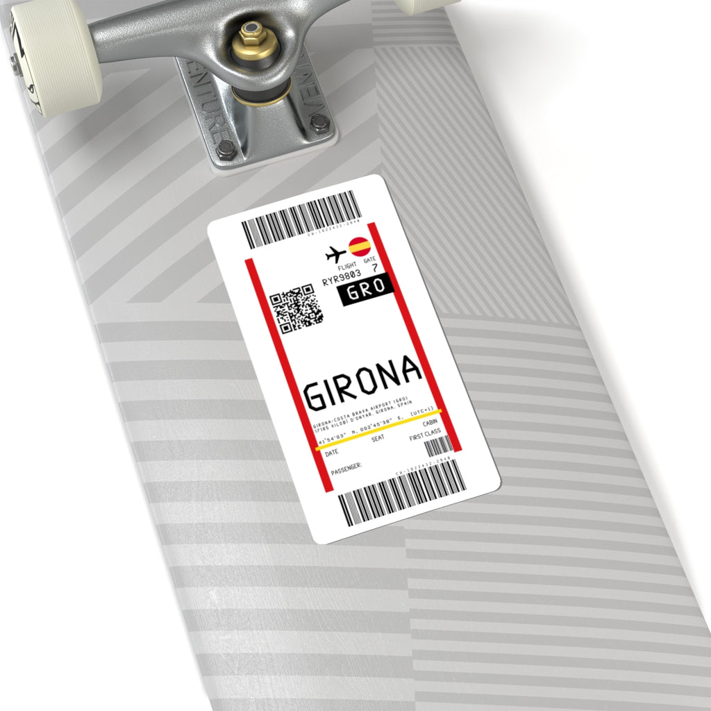 Girona–Costa Brava Airport (GRO) Boarding Pass Sticker — Travel Luggage Decal