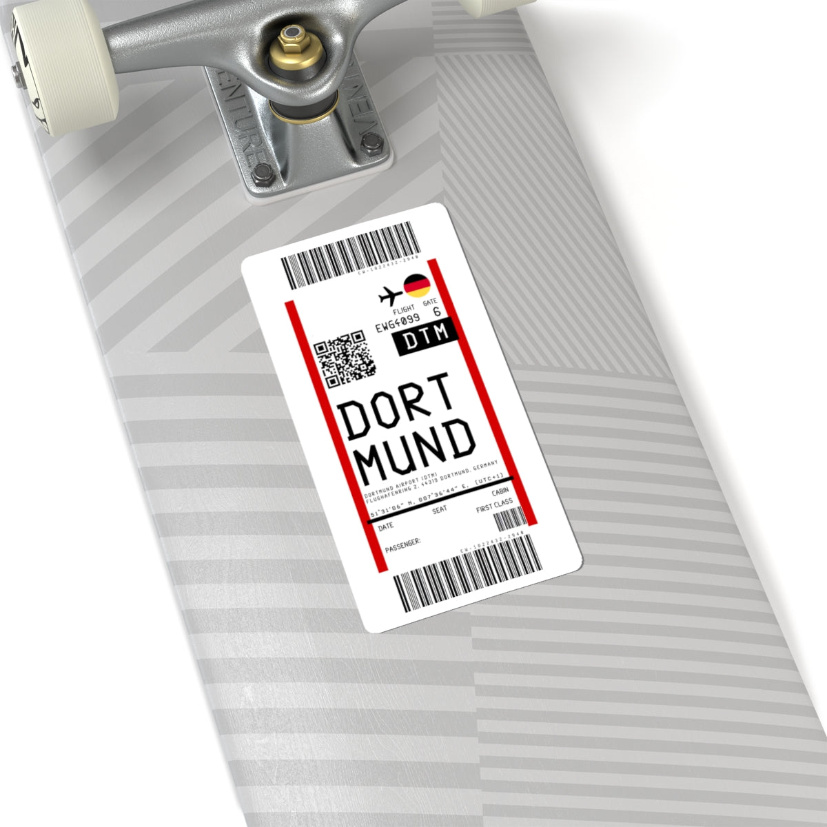 Dortmund Airport (DTM) Boarding Pass Sticker — Travel Luggage Decal