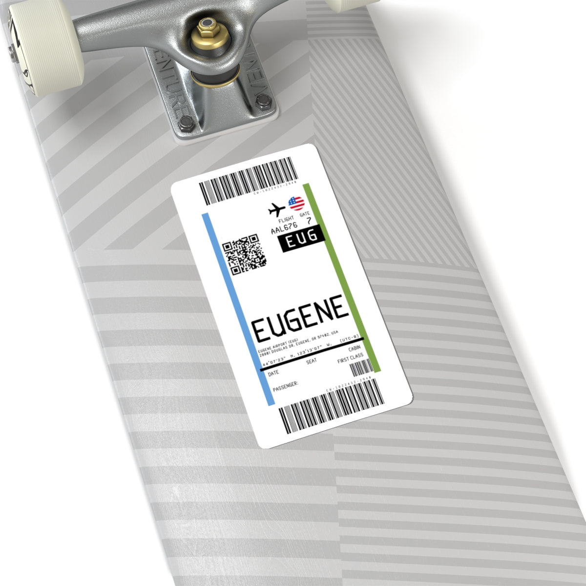 Eugene Airport (EUG) Boarding Pass Sticker — Travel Luggage Decal