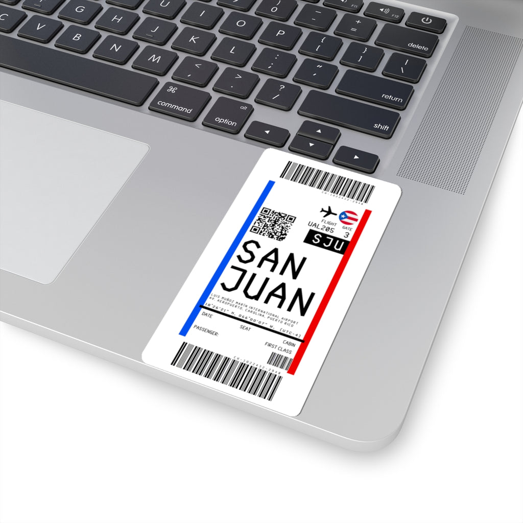 Luis Munoz Marin International Airport (SJU) Boarding Pass Sticker — Travel Luggage Decal
